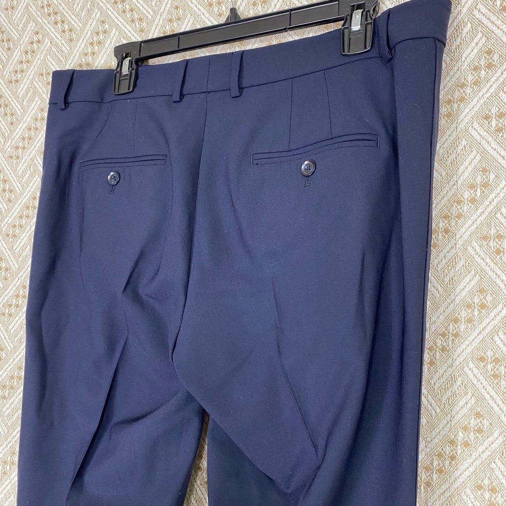 Vince Sz 12 Straight Leg Trouser Wool Quiet Luxury Career Work Office Chic Navy - Picture 7 of 7